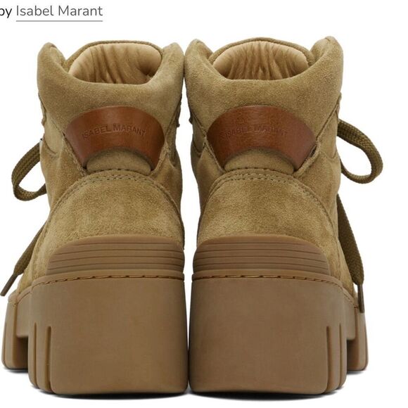 Isabel Marant Mealie Women's Brown Platform Ankle Boots Winter Casual - Picture 4 of 10